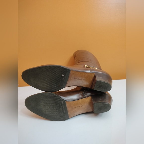 Vintage Salvatore Ferragamo Brown Heeled Boots-Size 10B-Medium Width -True Size - Picture 7 of 9